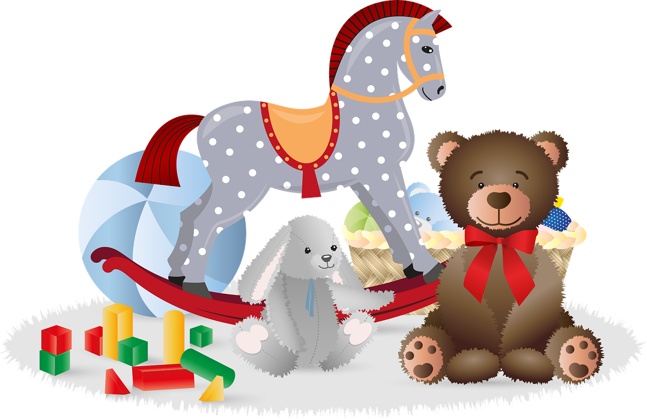 unlcorn,toys, teddy bear, rocking horse-6506603.jpg